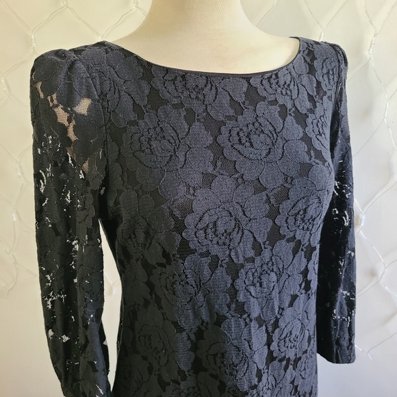Jonathan Martin Cocktail Dress / Black / Lace / Size 12 - Picture 3 of 8